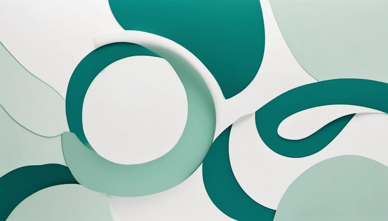 Abstract layered bands with clear gap illustration in teal and pale mint on white — decorative header for Manual Defrost Chest Freezers Compared